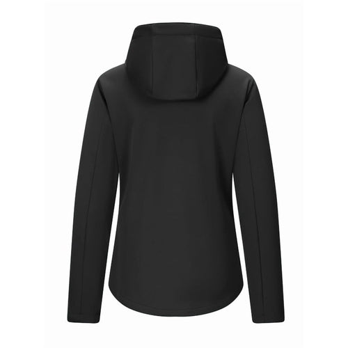 GEO-THERM women's black softshell jacket back view