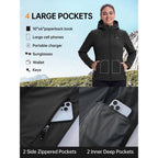 GEO-THERM women's softshell jacket pocket layout detail