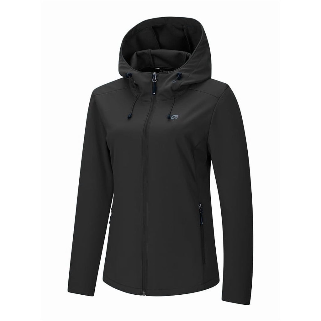 GEO-THERM women's black softshell jacket front view