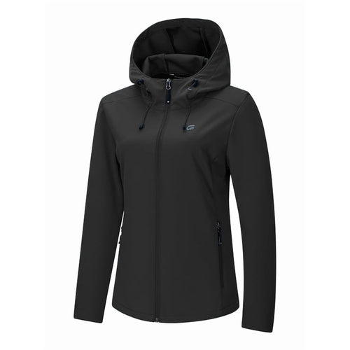 GEO-THERM women's black softshell jacket front view