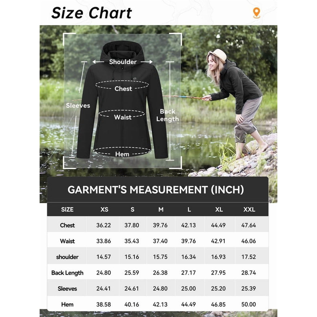 GEO-THERM women's softshell jacket size chart