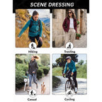 GEO-THERM women's softshell jacket outdoor activity scenes